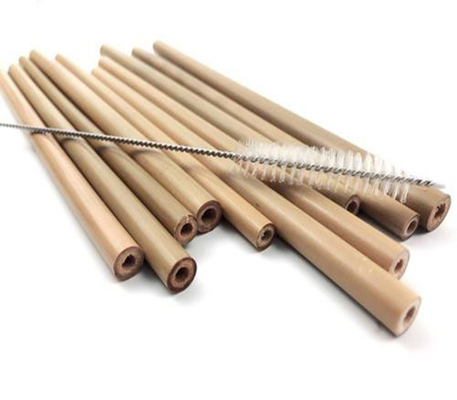 친환경 맞춤식 로고 재사용 가능한 천연 유기농 Bambu 섬유 음료 빨대